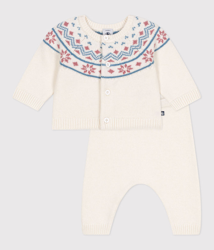 AW25 - A0ECE 02 WHITE PINK CARDIGAN FALL WINTER 2025/26 NEWBORN OUTFITS SETS SWEATER