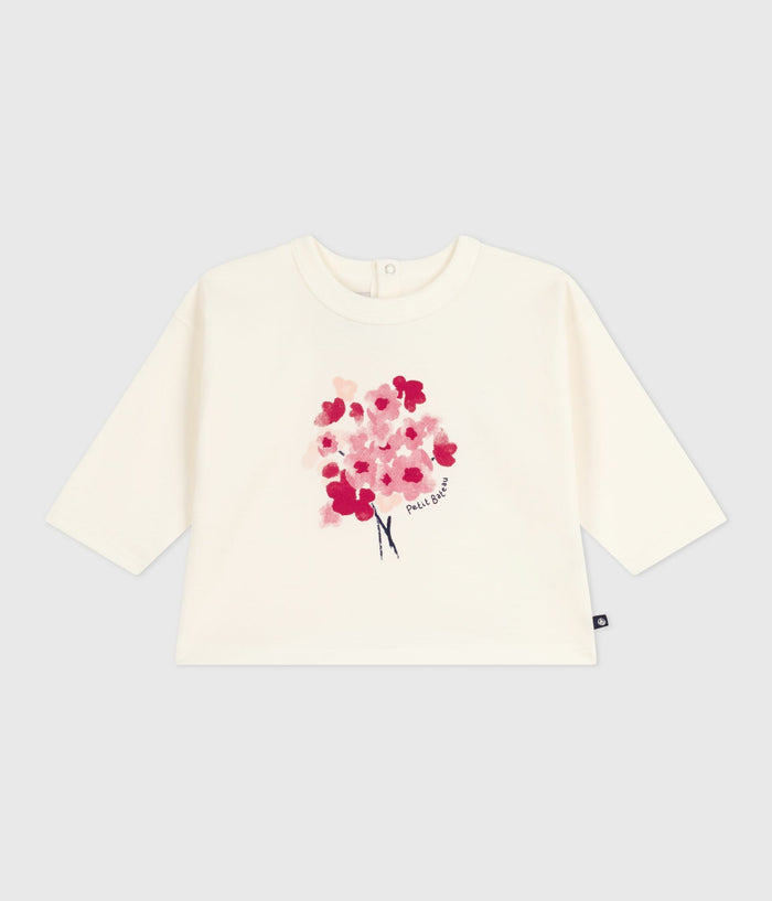 AW25 - A0EDV 02 WHITE FALL WINTER 2025/26 FLORAL LONG SLEEVES TEE TOPS