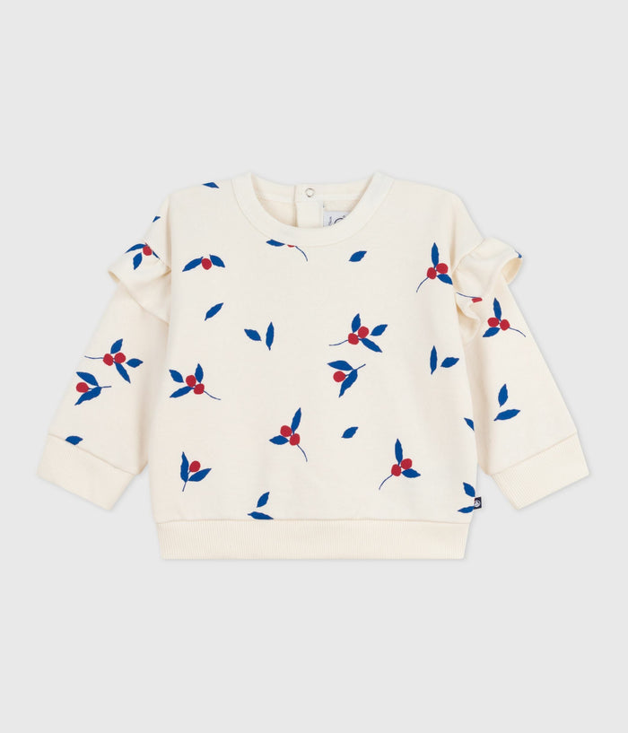 AW25 - A0EE4 01 WHITE MULTI FALL WINTER 2025/26 FLORAL LONG SLEEVES SWEATSHIRTS TOP