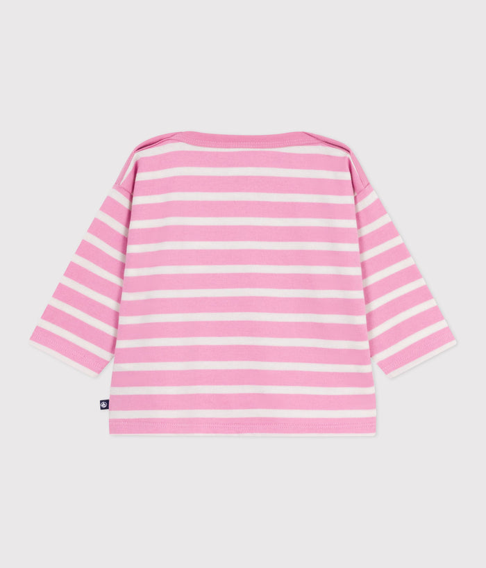 AW25 - A0EE8 01 PINK WHITE FALL WINTER 2025/26 LONG SLEEVES STRIPES TEE TOP