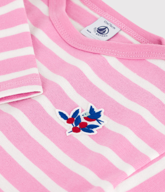 AW25 - A0EE8 01 PINK WHITE FALL WINTER 2025/26 LONG SLEEVES STRIPES TEE TOP