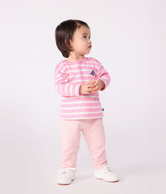 AW25 - A0EE8 01 PINK WHITE FALL WINTER 2025/26 LONG SLEEVES STRIPES TEE TOP