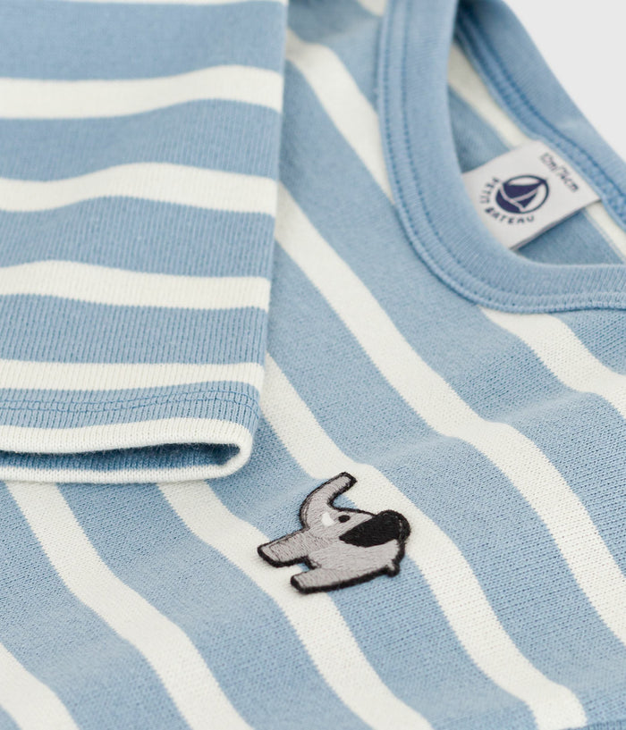 AW25 - A0EE8 02 BLUE WHITE FALL WINTER 2025/26 LONG SLEEVES STRIPES TEE TOP