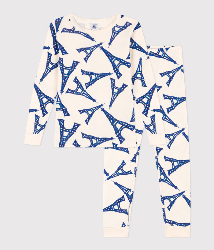 AW25 A08N7 LIBR 01 CREAM BLUE 20% LONG SLEEVES PARIS THEME PYJAMAS SPRING SUMMER 2025