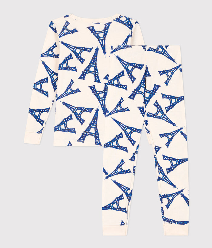 AW25 A08N7 LIBR 01 CREAM BLUE 20% LONG SLEEVES PARIS THEME PYJAMAS SPRING SUMMER 2025