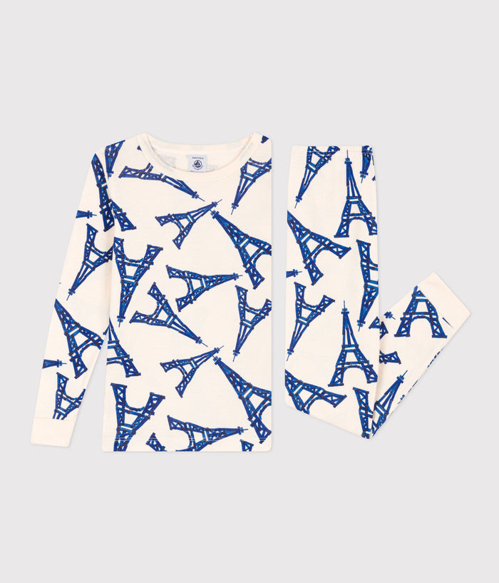 AW25 A08N7 LIBR 01 CREAM BLUE 20% LONG SLEEVES PARIS THEME PYJAMAS SPRING SUMMER 2025
