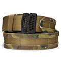 Kore Essentials Micro-Adjustable Multicam Battle Belt with a B1 Buckle on a White Background