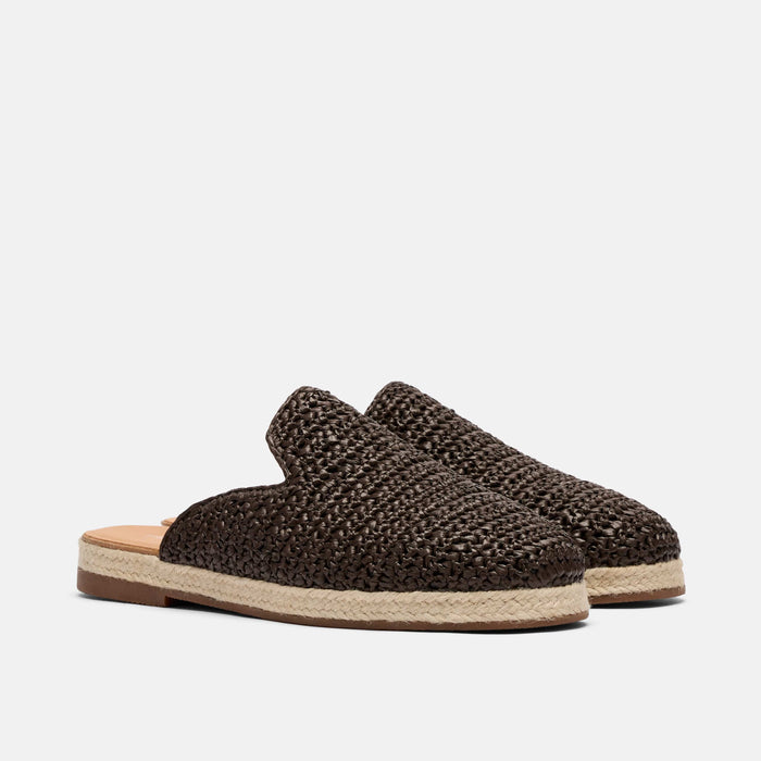 Bahia Brown Raffia Mule