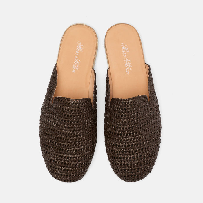 Bahia Brown Raffia Mule