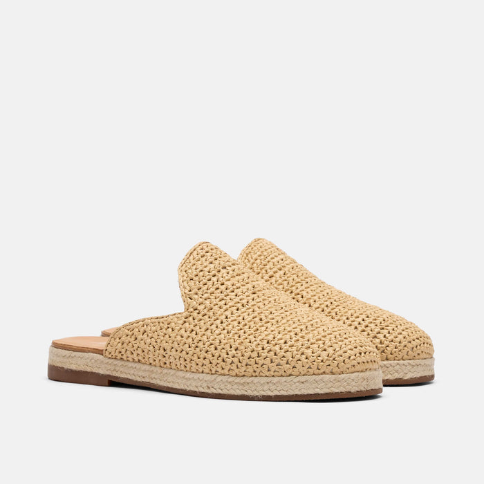 Bahia Tan Raffia Mule