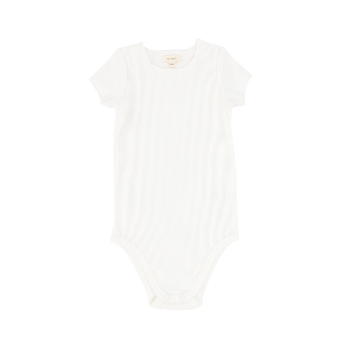 Basic Ribbed Short Sleeve Onesie - Off White