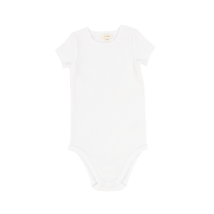 Basic Ribbed Short Sleeve Onesie - White