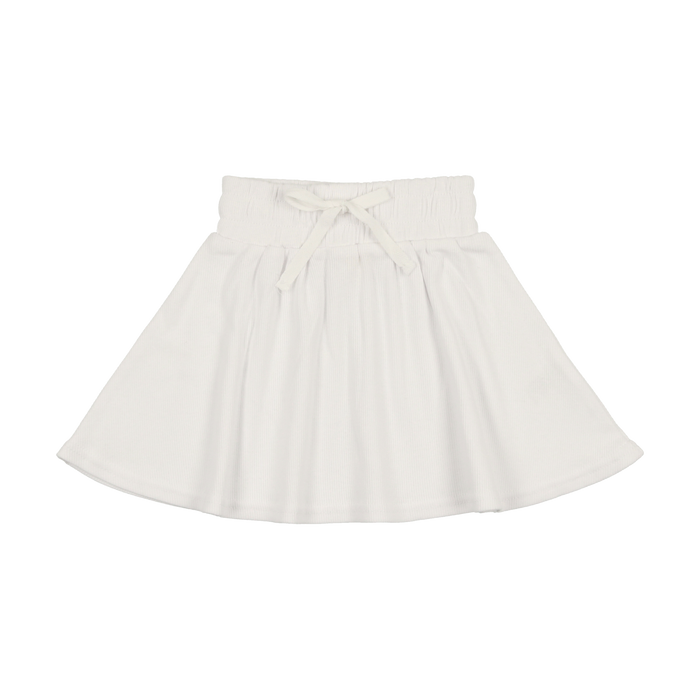 Basic Ribbed Skirt - White
