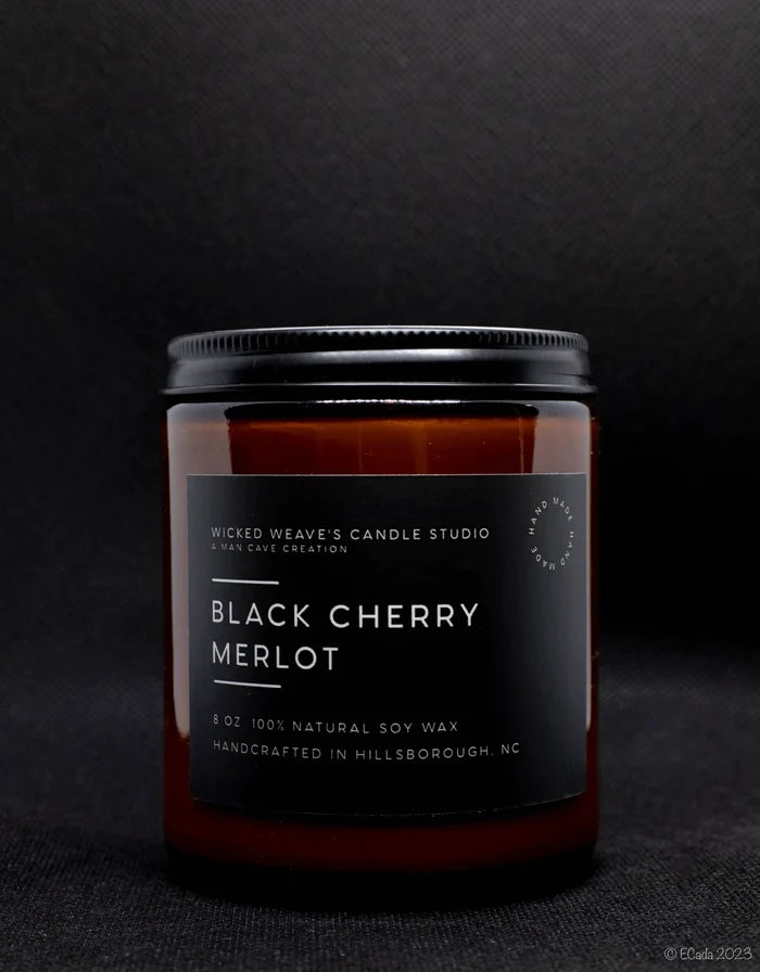 Black Cherry Merlot Soy Wax Candle (3 Size Options)
