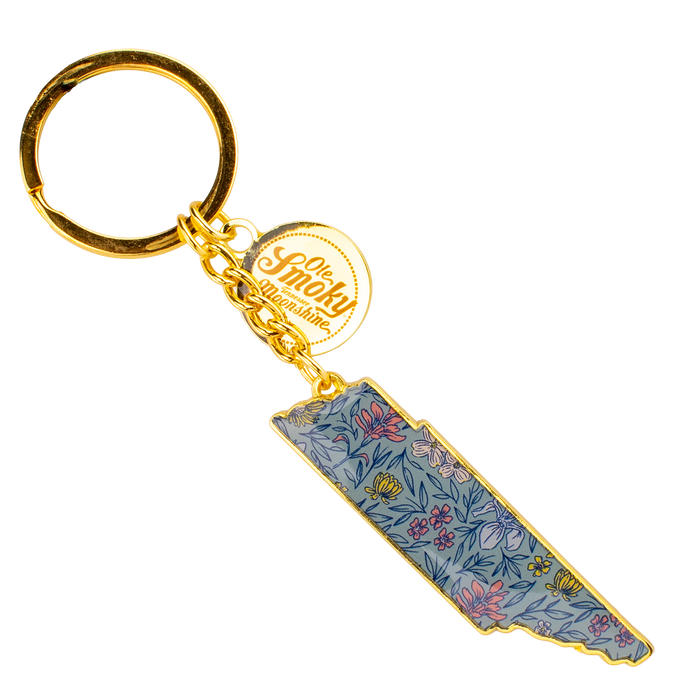 BLOSSOMS STATE METAL KEYCHAIN