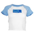 BLUE FLAME MATCHBOOK RAGLAN CROP TEE