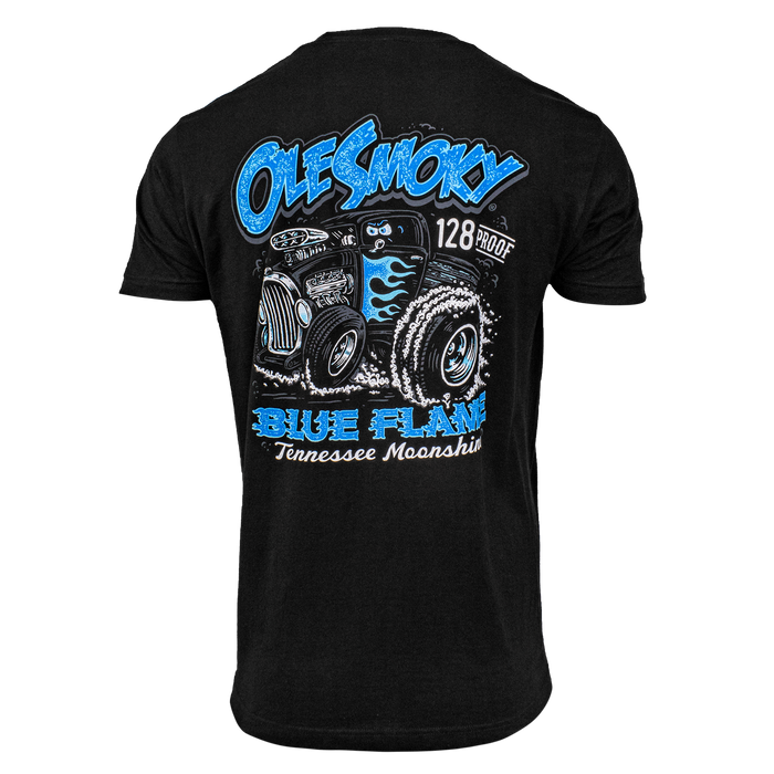 BLUE FLAME TRUCK TEE - BLACK