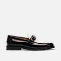 Boardwalk Black/White Patent Leather Horse-Bit Loafers