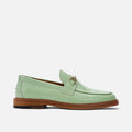 Boardwalk Mint Croc Leather Horse-Bit Loafers