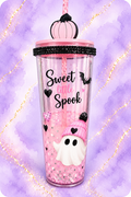 Boo-tiful & Pink – Snow Globe Tumbler -24 oz