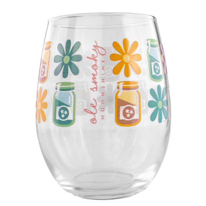 BOOZE AND BLOOMS STEMLESS WINE GLASS