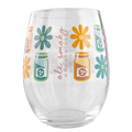 BOOZE AND BLOOMS STEMLESS WINE GLASS