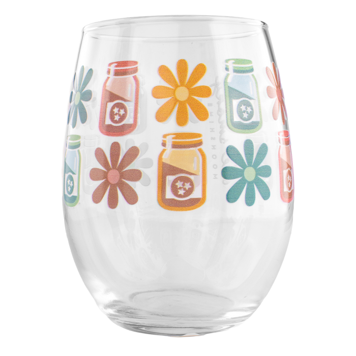 BOOZE AND BLOOMS STEMLESS WINE GLASS