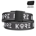 Kore Essentials Grey Competition Gun Belt with a C1 Buckle on a white background. An Inner Belt is displayed in the top-right hand corner of the image.