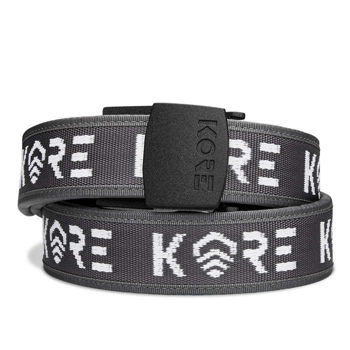 Kore Essentials Gray Competition Shooting Gun Belt with a Black C1 Buckle