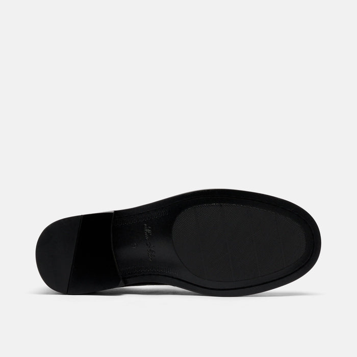 Calum Black Bull Leather Penny Loafers