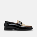 Calum Black/White Leather Penny Loafers
