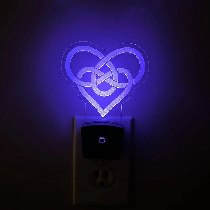 Celtic Heart Nightlight | Irish LED Plug In Night Light