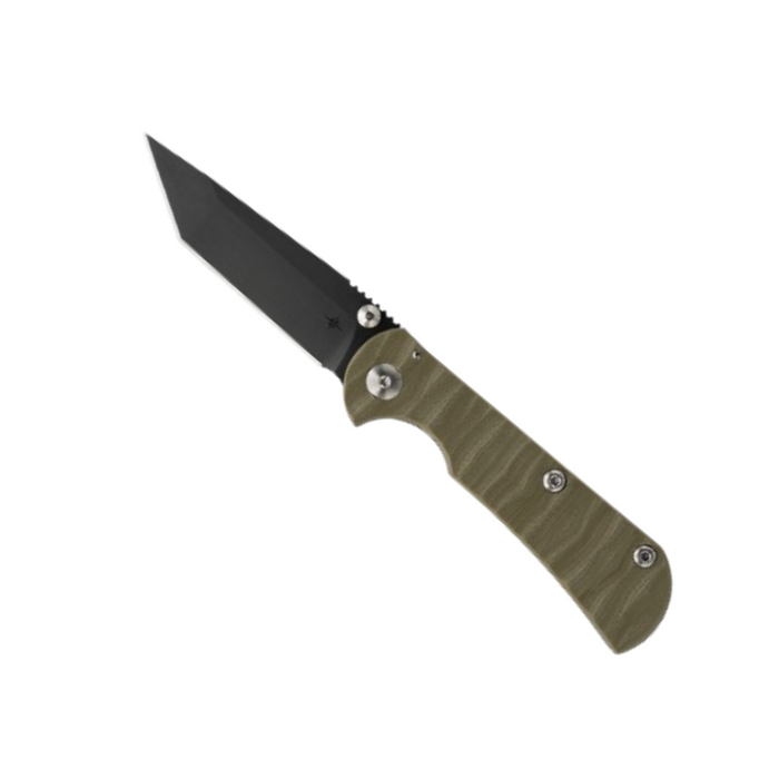 Kore Essentials and TOOR Knives Ranger Green Chasm Tanto Steel Blade Folding Knife