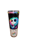 Colorful Skeleton King Snow Globe Tumbler - 24 oz