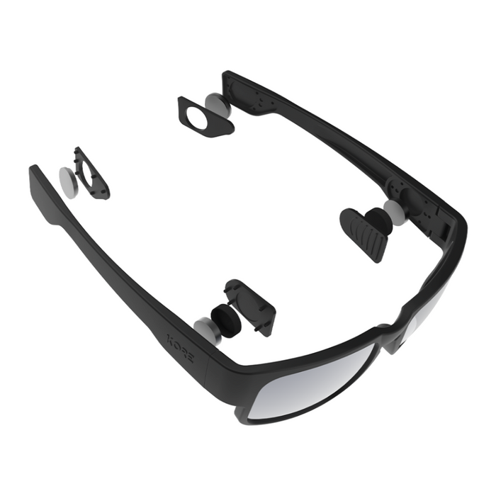 Superior View of Kore Essentials Commander Ballistic ANSI Rated Sunglasses Showcasing the Embedded Smart Magnets