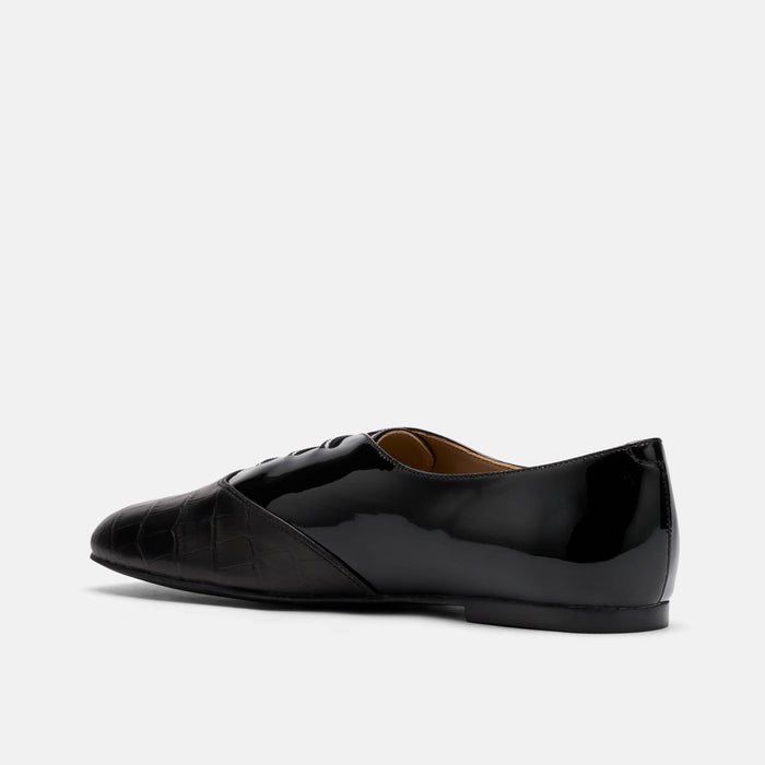 Crosstown Black Leather Ballet Sneakers