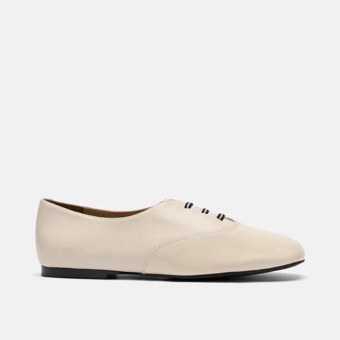 Crosstown White/Cream Leather Ballet Sneakers