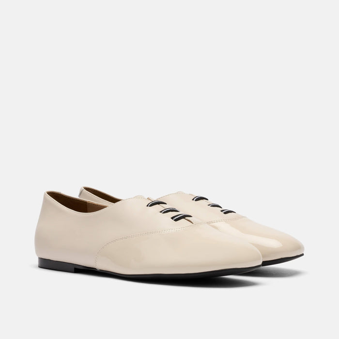Crosstown White/Cream Leather Ballet Sneakers
