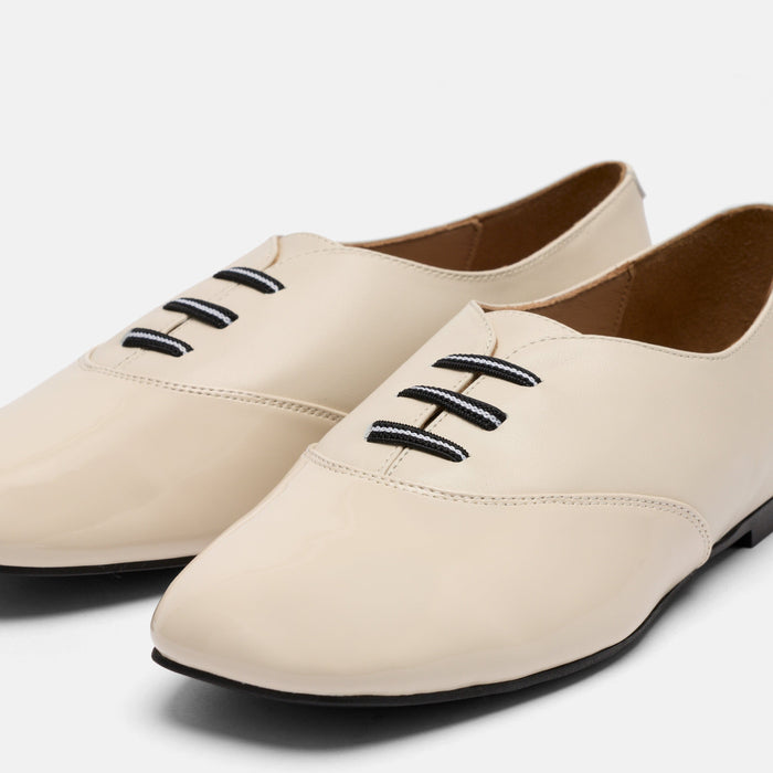 Crosstown White/Cream Leather Ballet Sneakers