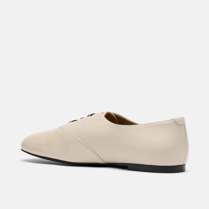 Crosstown White/Cream Leather Ballet Sneakers