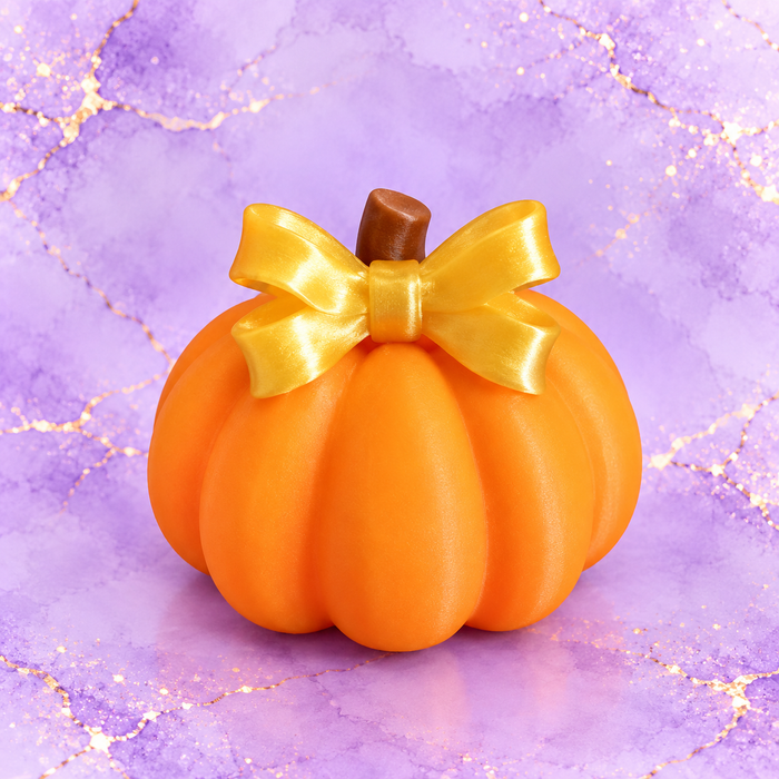 Cute Pumpkin with Bow Straw Topper