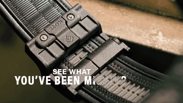 Kore Essentials Duty Belt Gif Showing the Micro-Adjustability of the Hidden Track System