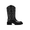 Daisy Black Leather Lug Cowgirl Boots