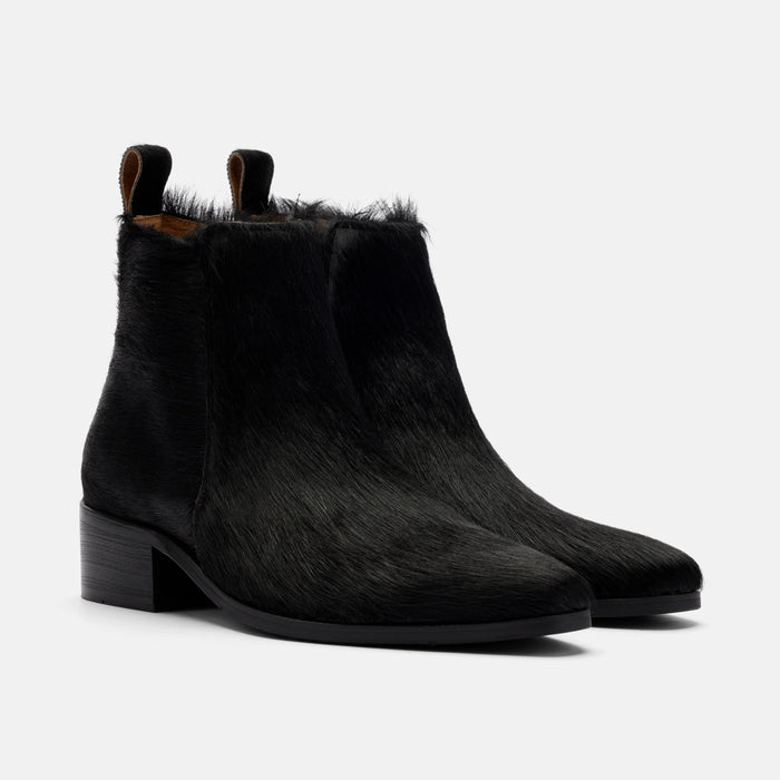 Dante Black Pony Hair Chelsea Boots