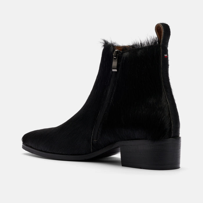 Dante Black Pony Hair Chelsea Boots