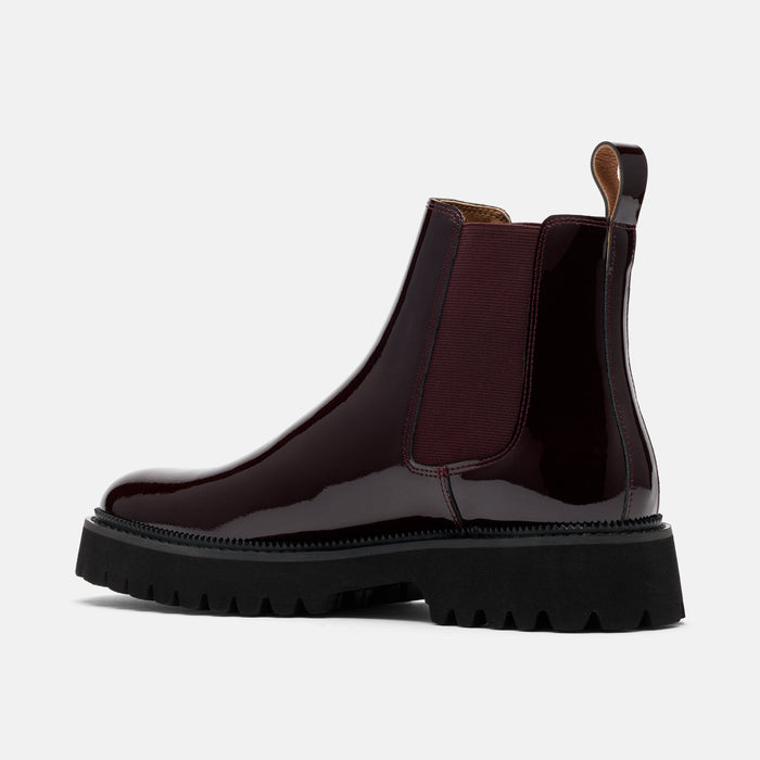 Dax Burgundy Patent Leather Chelsea Boots