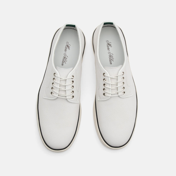 Deion White Leather Derby Sneakers