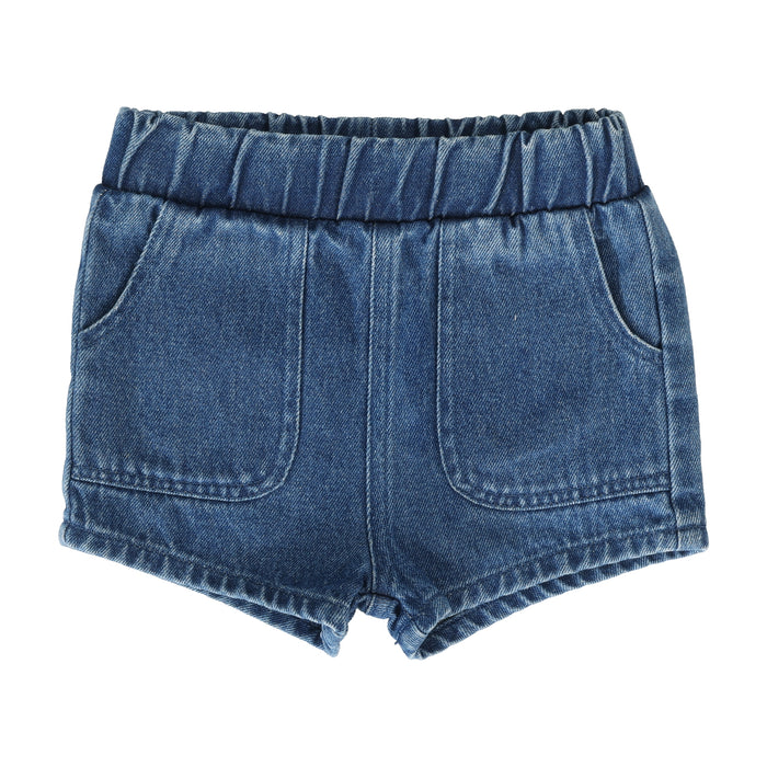 Denim Pull On Shorts - Blue Denim