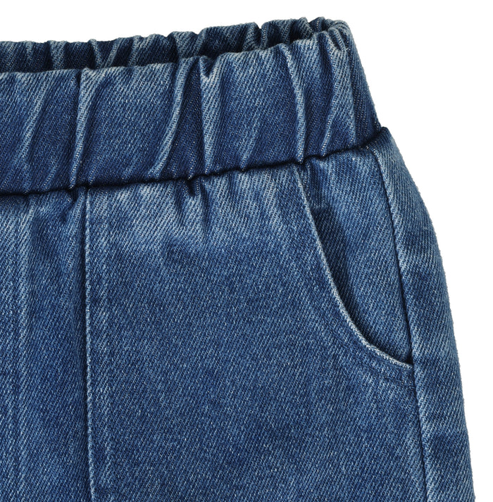 Denim Pull On Shorts - Blue Denim