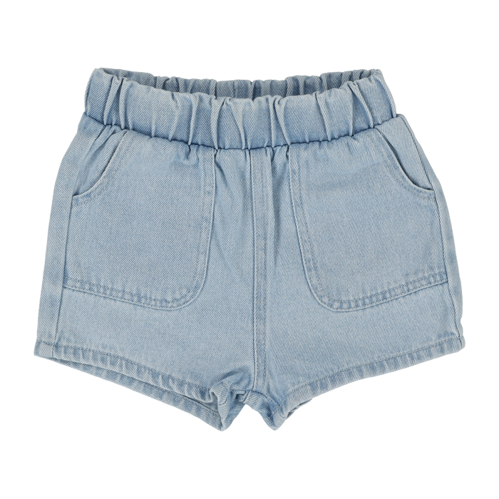 Denim Pull On Shorts - Light Denim